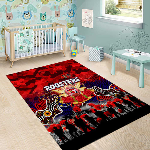 Roosters ANZAC Day Area Rug Australian Army - Lest We Forget