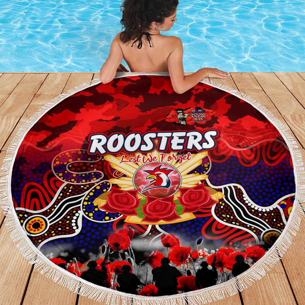 Roosters ANZAC Day Beach Blanket Australian Army - Lest We Forget