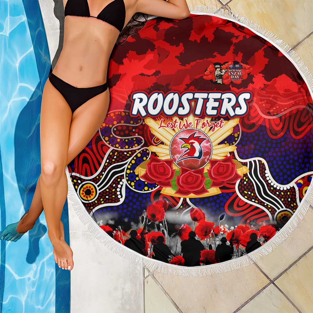 Roosters ANZAC Day Beach Blanket Australian Army - Lest We Forget