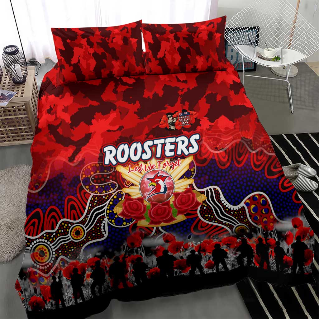 Roosters ANZAC Day Bedding Set Australian Army - Lest We Forget