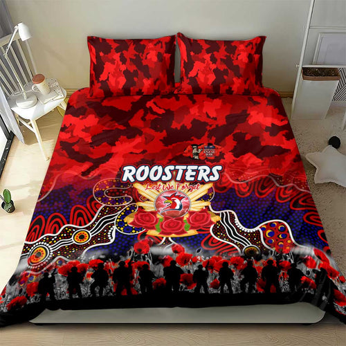 Roosters ANZAC Day Bedding Set Australian Army - Lest We Forget