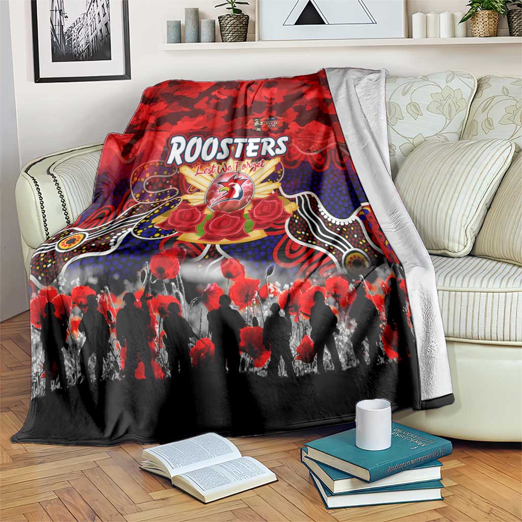 Roosters ANZAC Day Blanket Australian Army - Lest We Forget