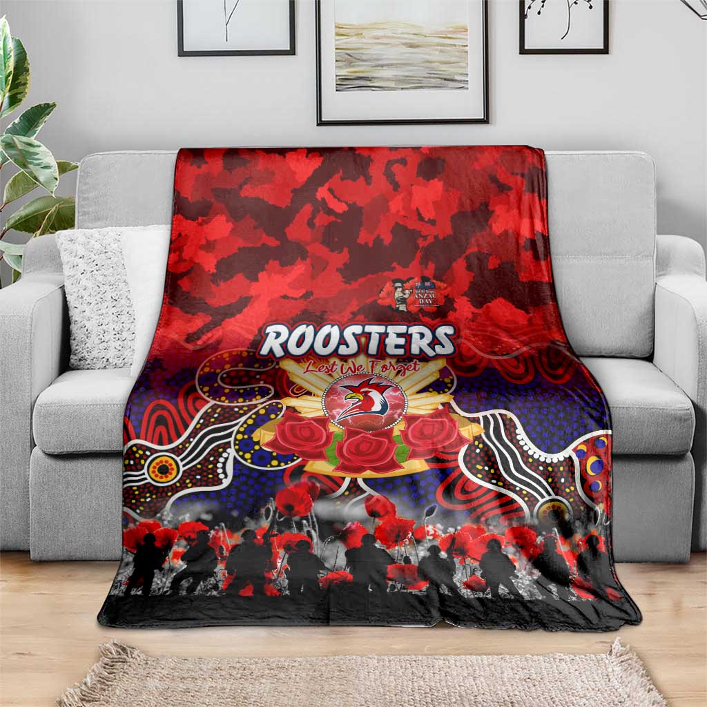 Roosters ANZAC Day Blanket Australian Army - Lest We Forget