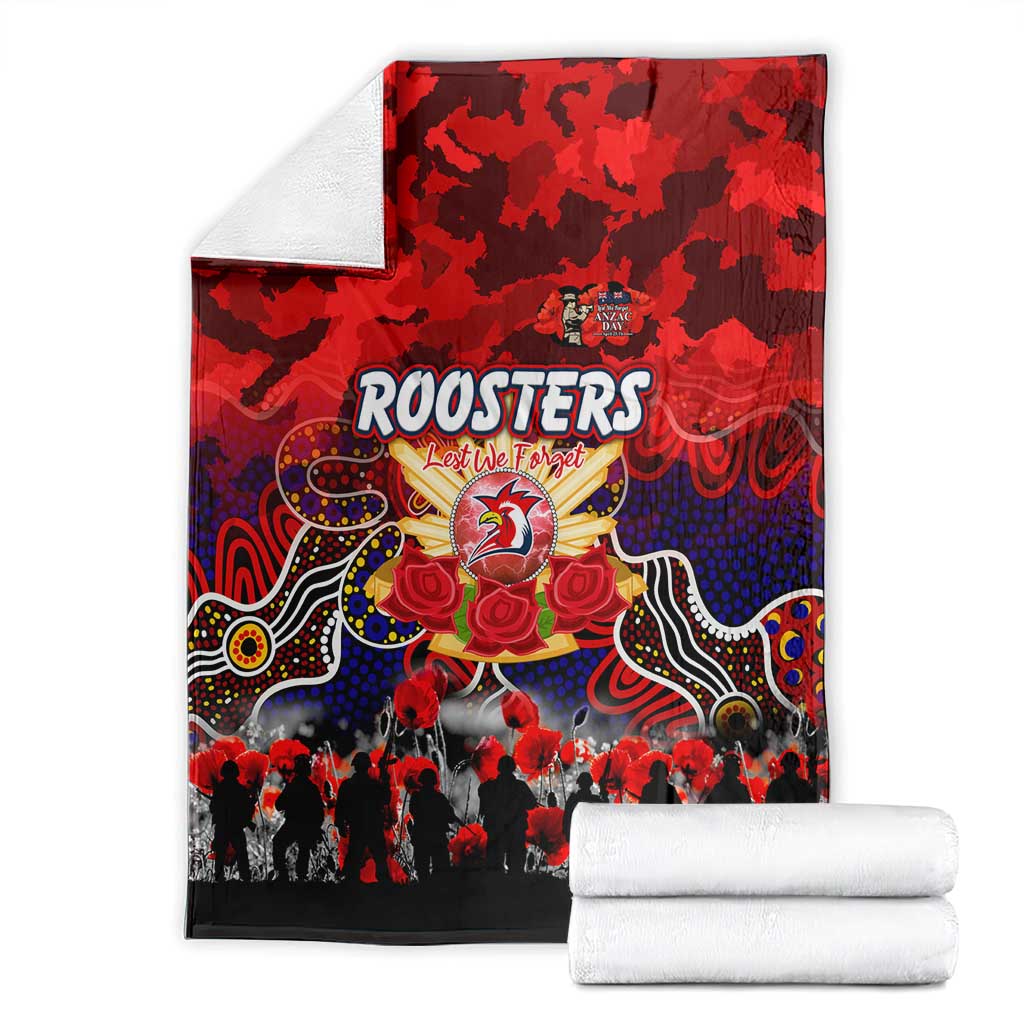 Roosters ANZAC Day Blanket Australian Army - Lest We Forget
