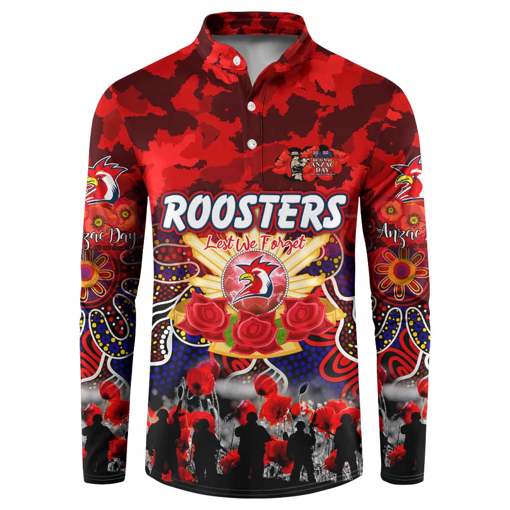 Personalized Roosters ANZAC Day Button Sweatshirt Australian Army - Lest We Forget