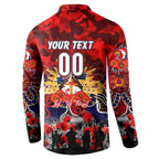 Personalized Roosters ANZAC Day Button Sweatshirt Australian Army - Lest We Forget