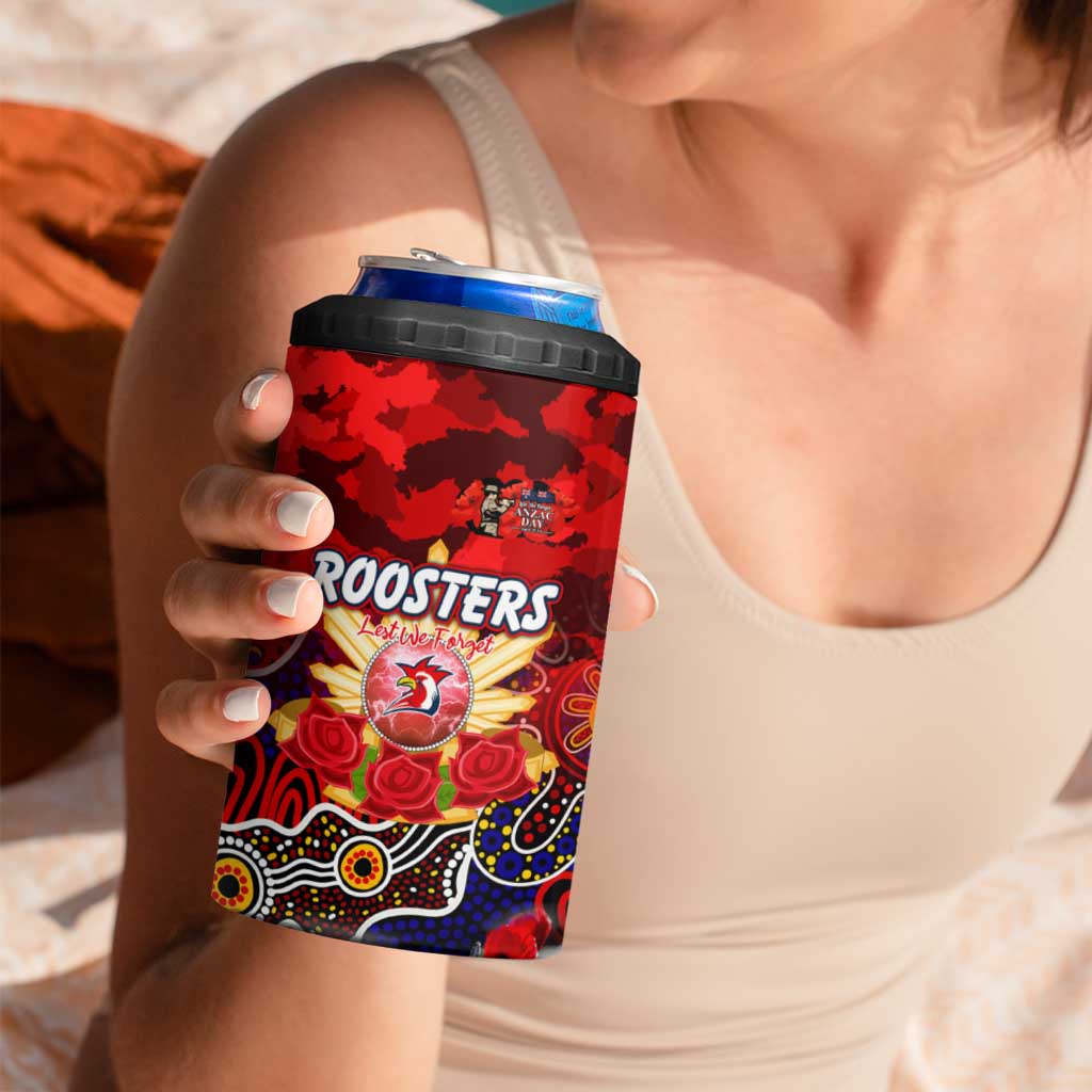 Personalized Roosters ANZAC Day 4 in 1 Can Cooler Tumbler Australian Army - Lest We Forget