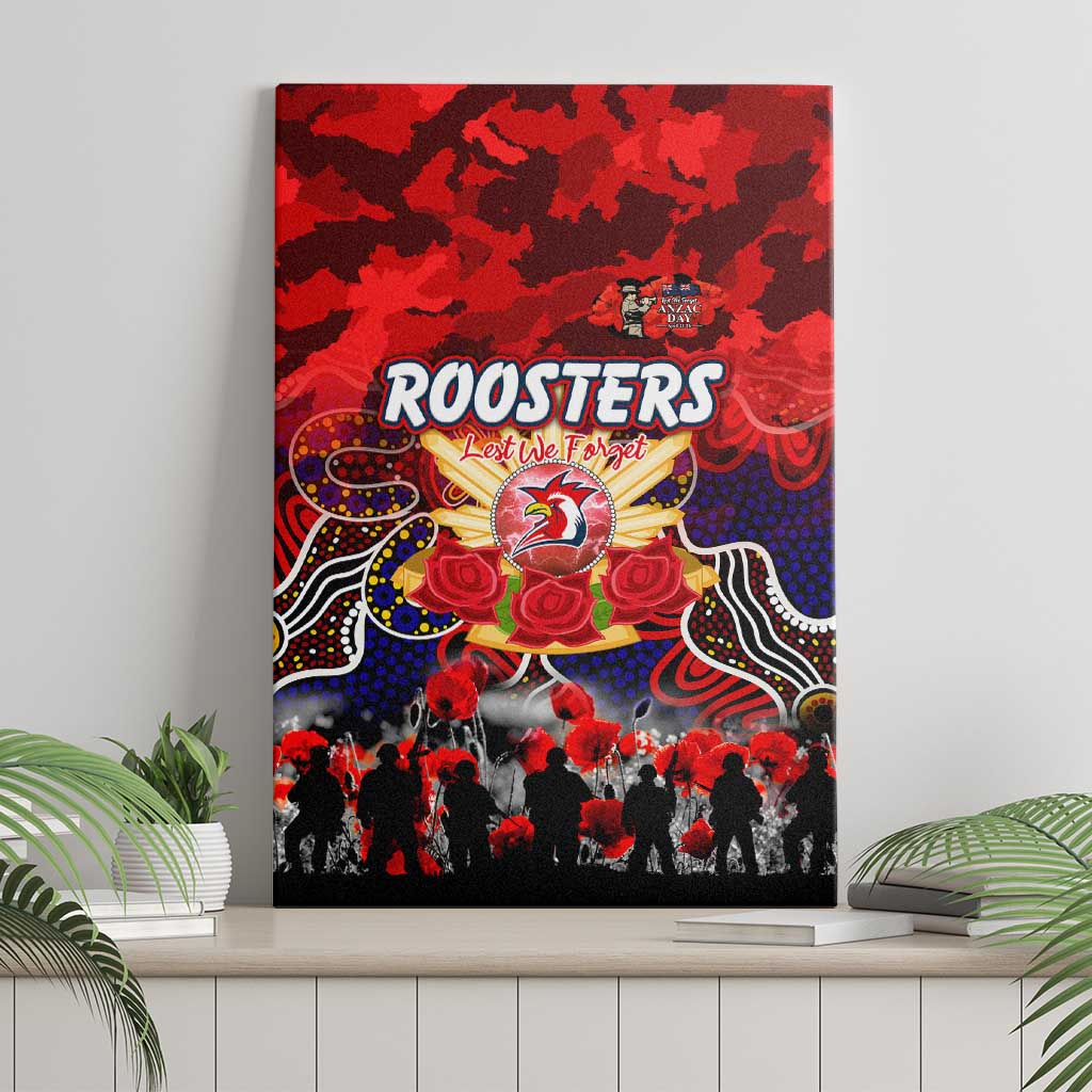 Roosters ANZAC Day Canvas Wall Art Australian Army - Lest We Forget