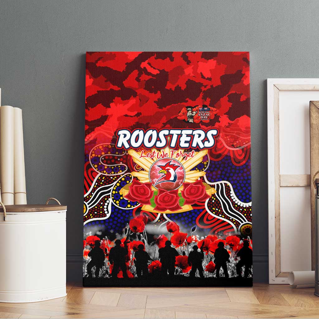 Roosters ANZAC Day Canvas Wall Art Australian Army - Lest We Forget