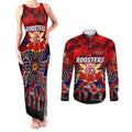 Personalized Roosters ANZAC Day Couples Matching Tank Maxi Dress and Long Sleeve Button Shirt Australian Army - Lest We Forget