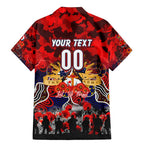 Personalized Roosters ANZAC Day Family Matching Mermaid Dress and Hawaiian Shirt Australian Army - Lest We Forget