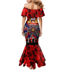 Personalized Roosters ANZAC Day Family Matching Mermaid Dress and Hawaiian Shirt Australian Army - Lest We Forget