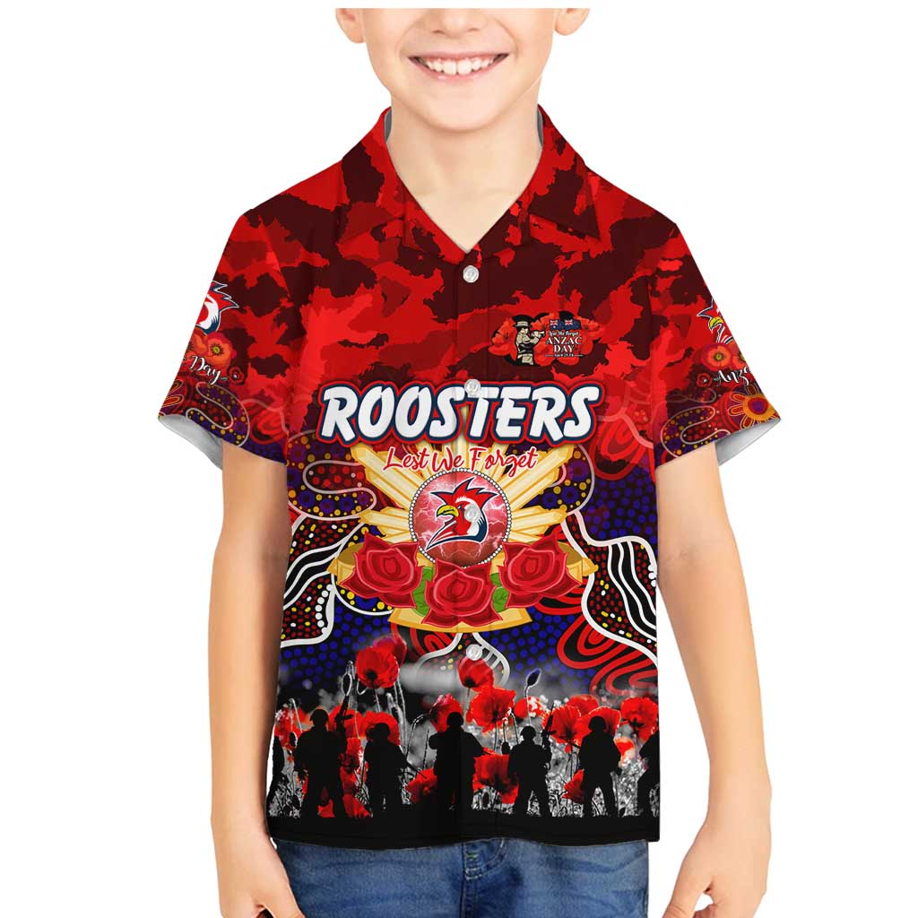 Personalized Roosters ANZAC Day Family Matching Mermaid Dress and Hawaiian Shirt Australian Army - Lest We Forget