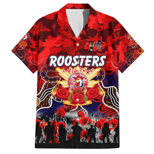 Personalized Roosters ANZAC Day Family Matching Off The Shoulder Long Sleeve Dress and Hawaiian Shirt Australian Army - Lest We Forget