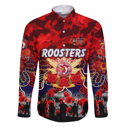 Personalized Roosters ANZAC Day Family Matching Off The Shoulder Long Sleeve Dress and Hawaiian Shirt Australian Army - Lest We Forget