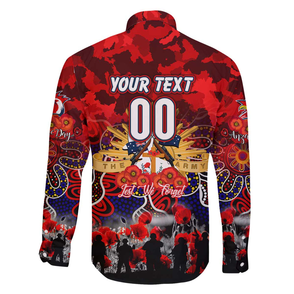 Personalized Roosters ANZAC Day Family Matching Off The Shoulder Long Sleeve Dress and Hawaiian Shirt Australian Army - Lest We Forget