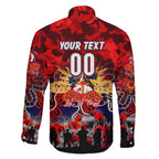 Personalized Roosters ANZAC Day Family Matching Off The Shoulder Long Sleeve Dress and Hawaiian Shirt Australian Army - Lest We Forget