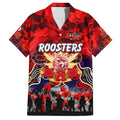 Personalized Roosters ANZAC Day Family Matching Off Shoulder Maxi Dress and Hawaiian Shirt Australian Army - Lest We Forget