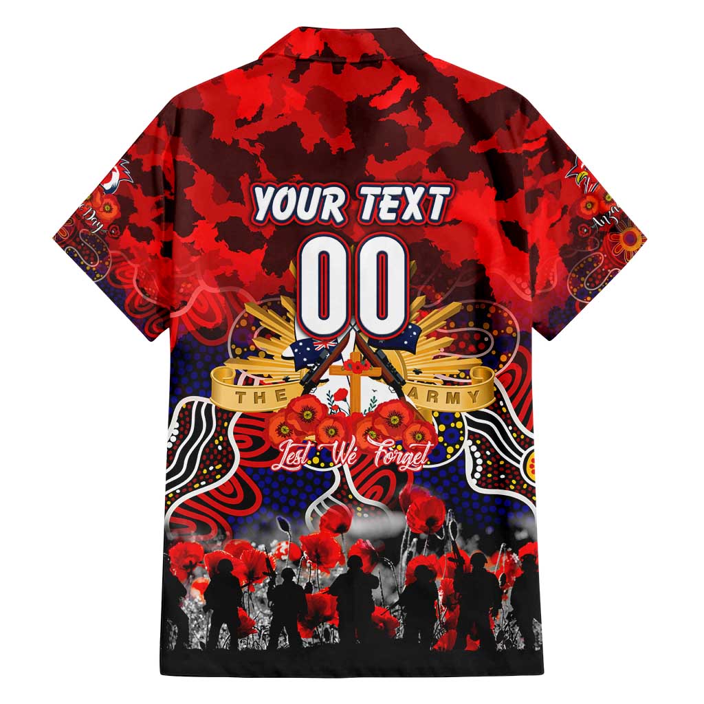Personalized Roosters ANZAC Day Family Matching Off Shoulder Short Dress and Hawaiian Shirt Australian Army - Lest We Forget
