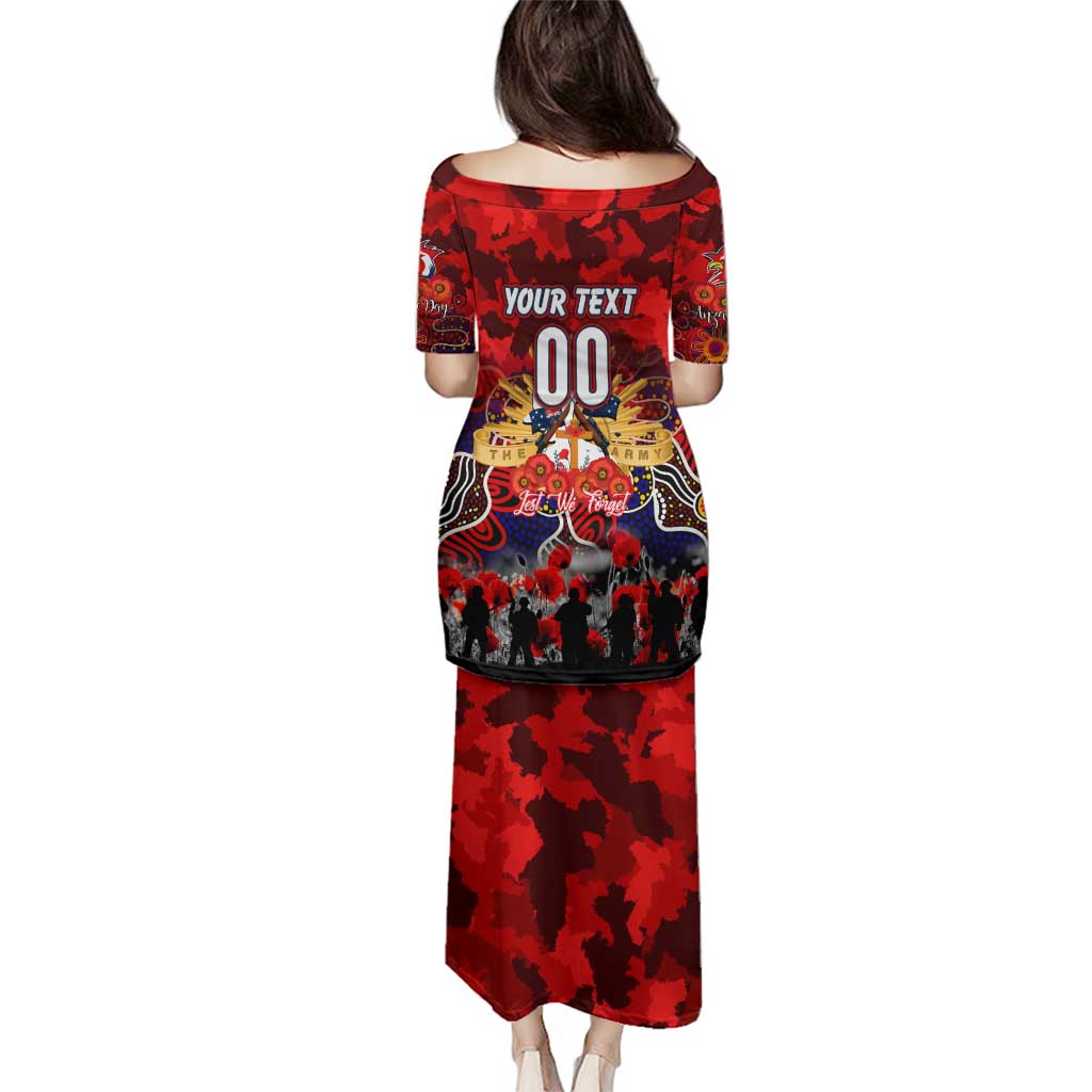 Personalized Roosters ANZAC Day Family Matching Puletasi and Hawaiian Shirt Australian Army - Lest We Forget