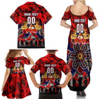Personalized Roosters ANZAC Day Family Matching Summer Maxi Dress and Hawaiian Shirt Australian Army - Lest We Forget