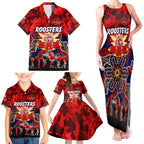 Personalized Roosters ANZAC Day Family Matching Tank Maxi Dress and Hawaiian Shirt Australian Army - Lest We Forget