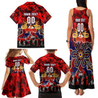 Personalized Roosters ANZAC Day Family Matching Tank Maxi Dress and Hawaiian Shirt Australian Army - Lest We Forget