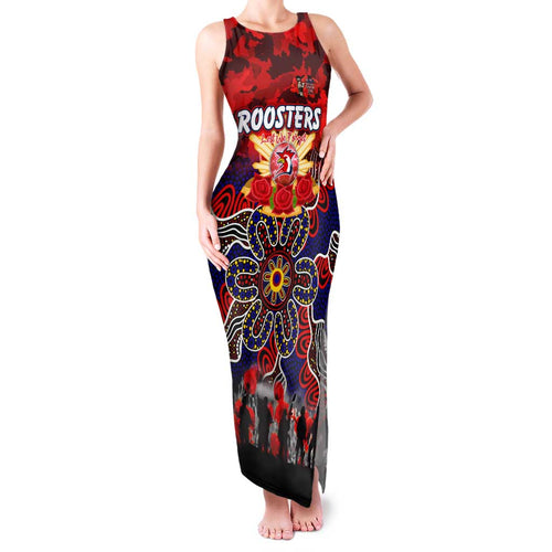 Personalized Roosters ANZAC Day Family Matching Tank Maxi Dress and Hawaiian Shirt Australian Army - Lest We Forget