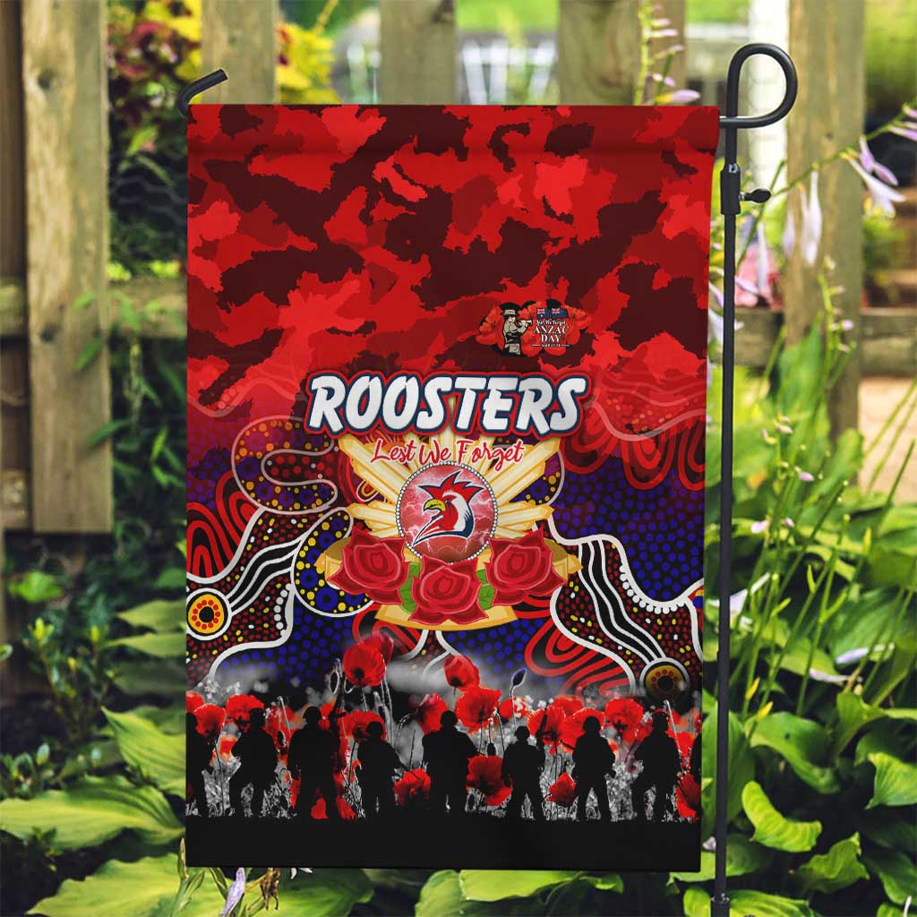 Roosters ANZAC Day Garden Flag Australian Army - Lest We Forget