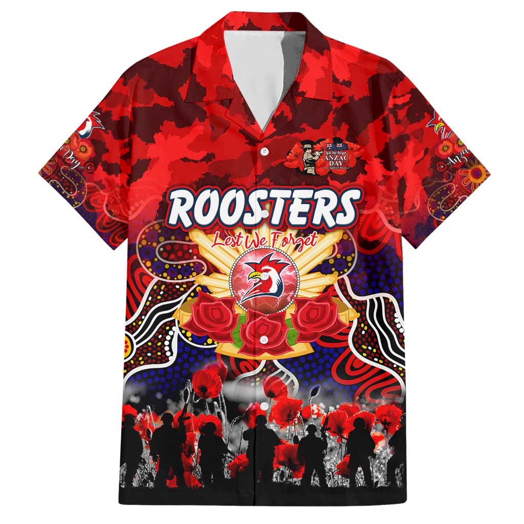 Personalized Roosters ANZAC Day Hawaiian Shirt Australian Army - Lest We Forget