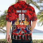 Personalized Roosters ANZAC Day Hawaiian Shirt Australian Army - Lest We Forget