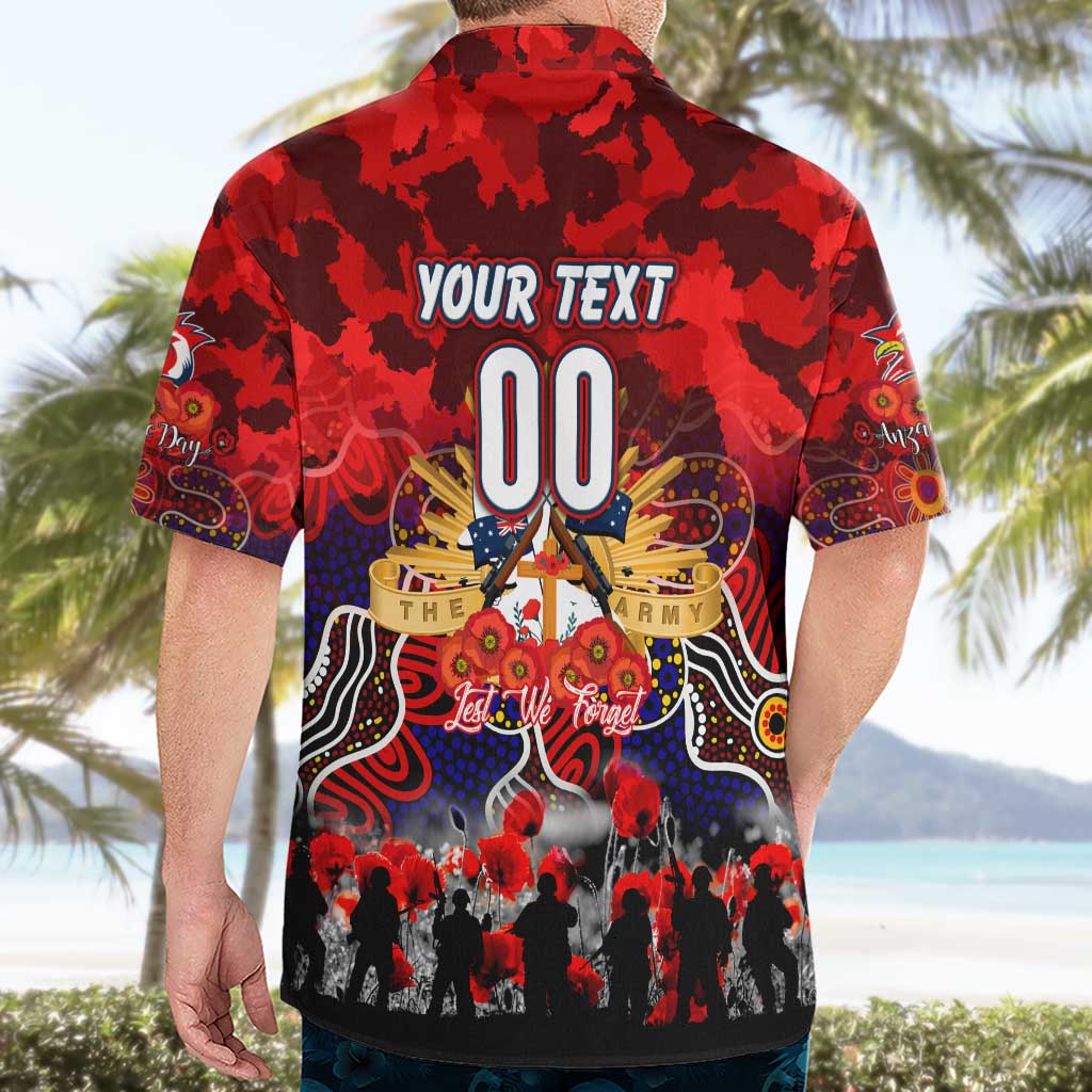 Personalized Roosters ANZAC Day Hawaiian Shirt Australian Army - Lest We Forget