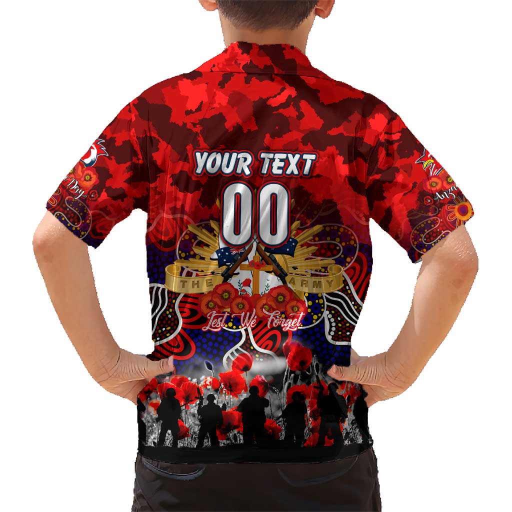 Personalized Roosters ANZAC Day Hawaiian Shirt Australian Army - Lest We Forget