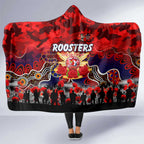 Roosters ANZAC Day Hooded Blanket Australian Army - Lest We Forget