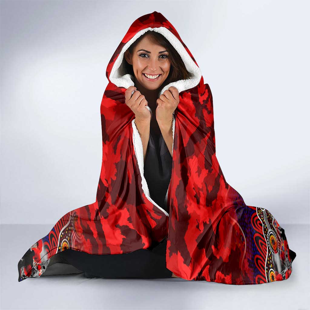 Roosters ANZAC Day Hooded Blanket Australian Army - Lest We Forget