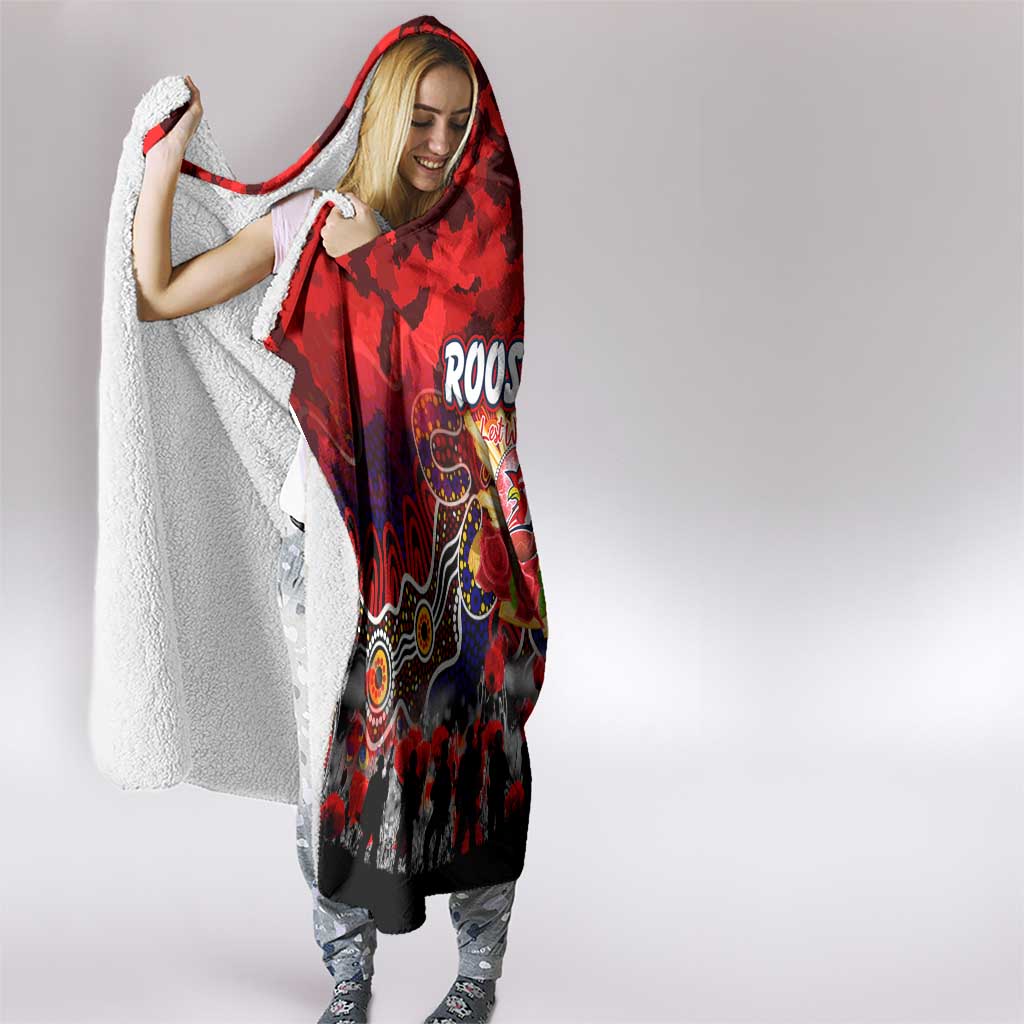 Roosters ANZAC Day Hooded Blanket Australian Army - Lest We Forget