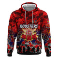 Personalized Roosters ANZAC Day Hoodie Australian Army - Lest We Forget