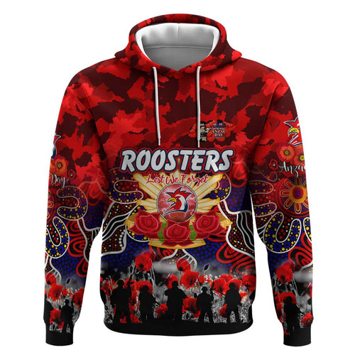 Personalized Roosters ANZAC Day Hoodie Australian Army - Lest We Forget