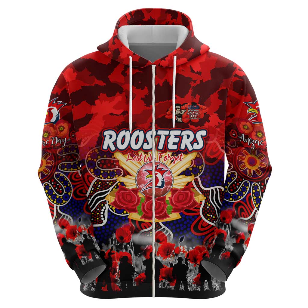 Personalized Roosters ANZAC Day Hoodie Australian Army - Lest We Forget