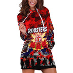 Personalized Roosters ANZAC Day Hoodie Dress Australian Army - Lest We Forget