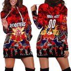 Personalized Roosters ANZAC Day Hoodie Dress Australian Army - Lest We Forget