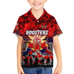 Personalized Roosters ANZAC Day Kid Hawaiian Shirt Australian Army - Lest We Forget
