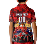 Personalized Roosters ANZAC Day Kid Polo Shirt Australian Army - Lest We Forget