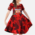 Personalized Roosters ANZAC Day Kid Short Sleeve Dress Australian Army - Lest We Forget