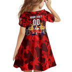 Personalized Roosters ANZAC Day Kid Short Sleeve Dress Australian Army - Lest We Forget