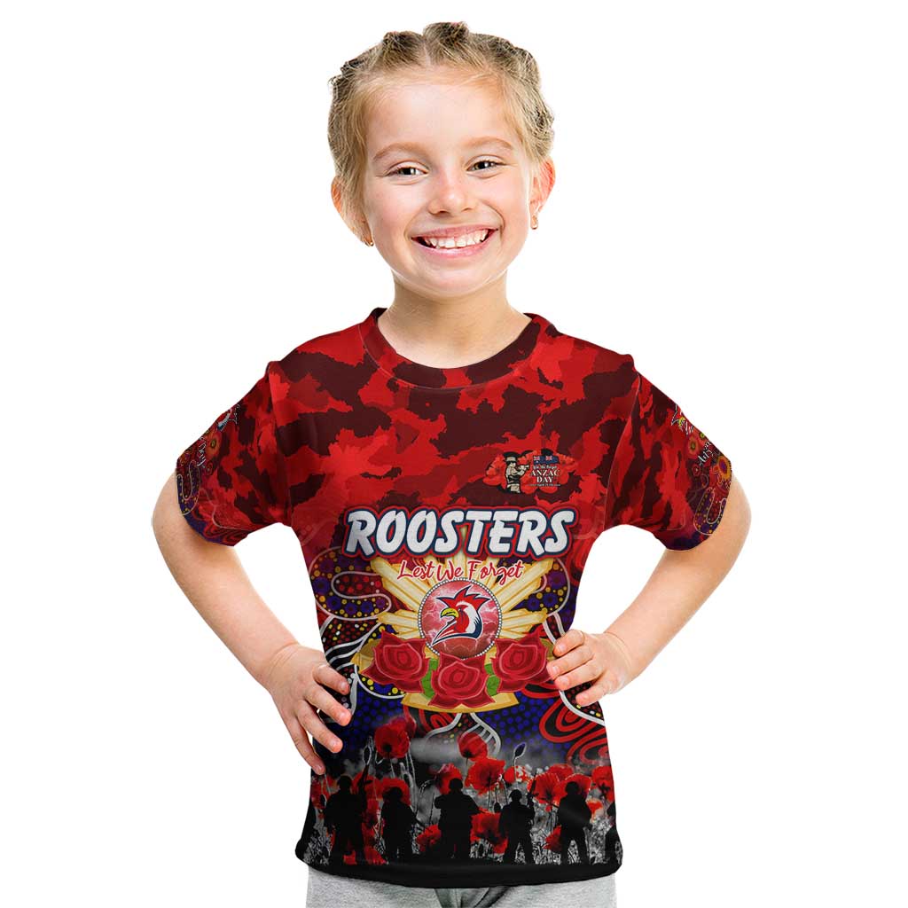 Personalized Roosters ANZAC Day Kid T Shirt Australian Army - Lest We Forget