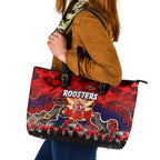 Roosters ANZAC Day Leather Tote Bag Australian Army - Lest We Forget