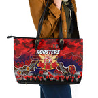 Roosters ANZAC Day Leather Tote Bag Australian Army - Lest We Forget