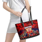 Roosters ANZAC Day Leather Tote Bag Australian Army - Lest We Forget