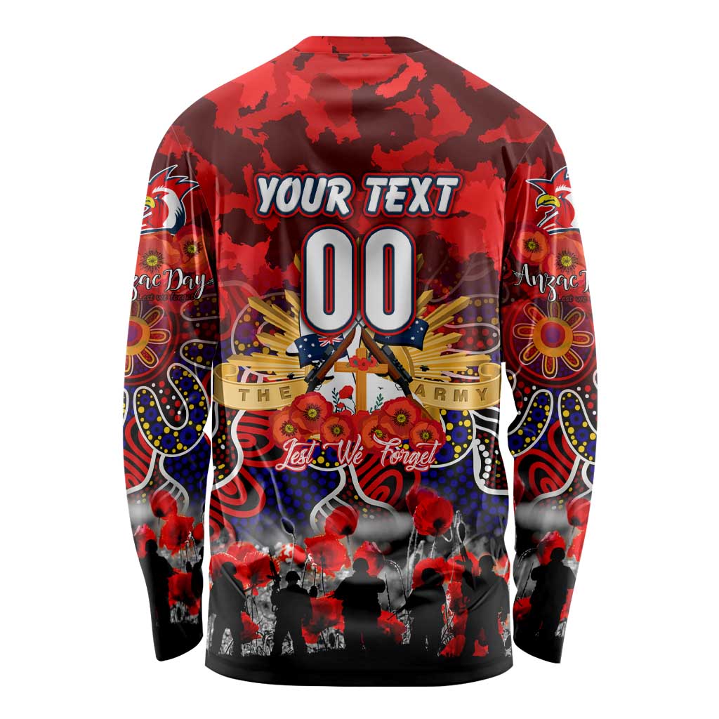 Personalized Roosters ANZAC Day Long Sleeve Shirt Australian Army - Lest We Forget